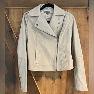 Vince Cream Leather Jacket